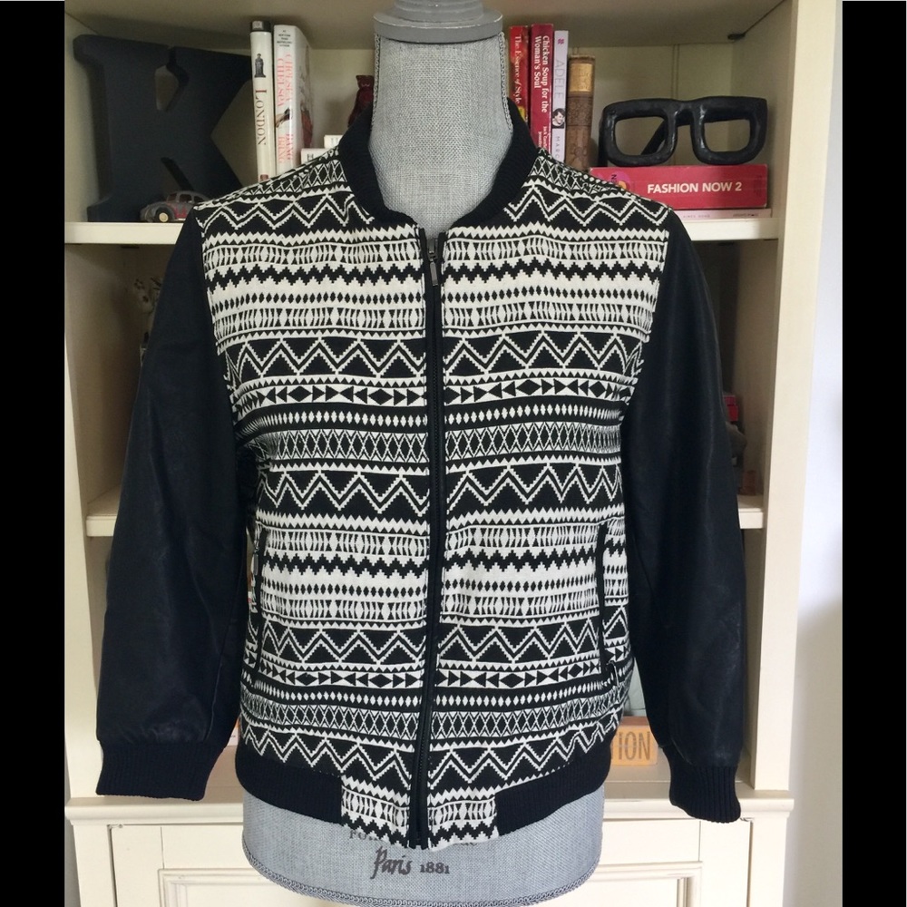 Blank NYC Leather Bomber Jacket